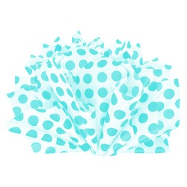 Flexicore Packaging | Aqua Polka Dot Gift Wrap Tissue Paper | Size: 15 Inch X 20 Inch | Count: 10 Sheets | Color: Aqua | DIY Craft, Art, Wrapping, Decorations