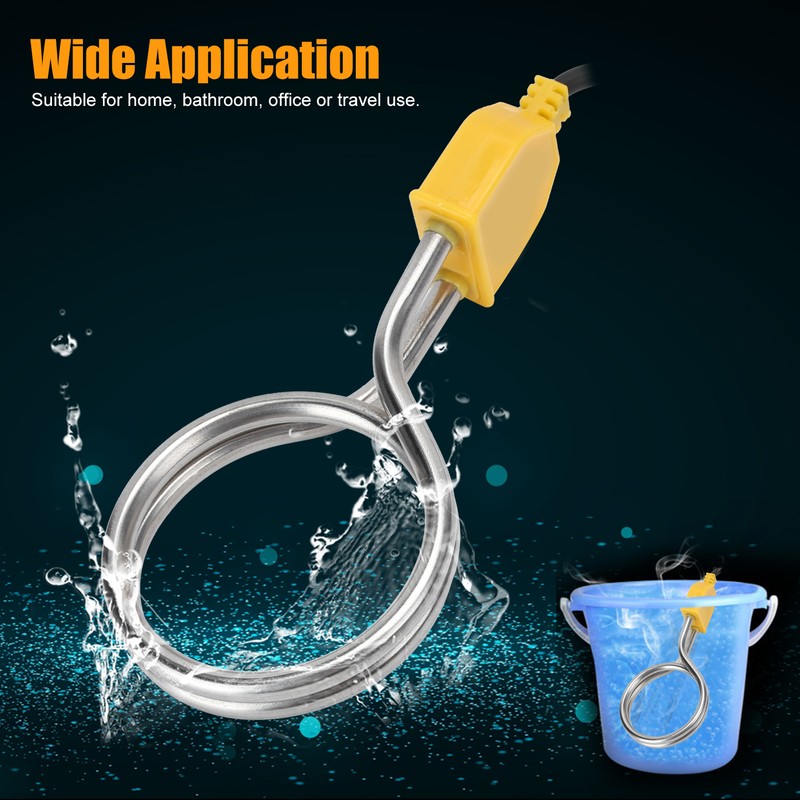 1200W Stainless Steel Immersion Heater Portable Boiler Water Heating Rod