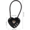 Black Heart Shape Code Lock Compact Mini Size with 3