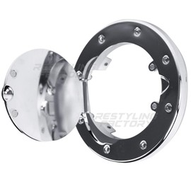 Restyling Factory Replacement Gas Door Chrome Without Lock for 07-18 Jeep Wrangler JK