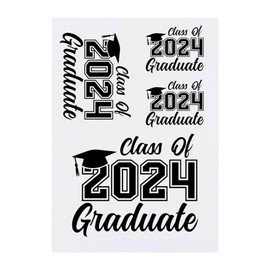 Azeeda 4 x 'Absolvent der Klasse 2024' Temporäre Tattoos - Wasserfest, Hautfreundlich & Ungiftig · Transfers in Verschiedenen Größen (TO00072902)