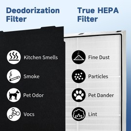 HEPA Filter Replacement for Whirlpool Whispure Air Purifier AP450 AP510 AP51030K AP51030KB AP45030K WP500 WP1000 1183054K 8171434K, Funmit 1 True HEPA Filter + 4 Activated Carbon Filter