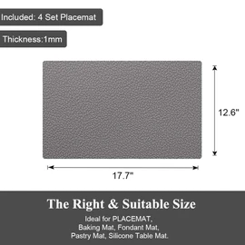 ME.FAN Silicone Placemats [17.7''x12.6''] Heat-Resistant Thicken Non-Slip Tablemats Non-Skid Table Mats Set of 4 (Yellow)