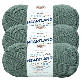 Lion Brand Yarn Heartland Yarn for Crocheting, Knitting, and Weaving, Multicolor Yarn, 3-Pack, Petrified Forest