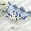 Unicra Bridal Wedding Hair Comb Flower Hair Accessories Blue Crystal