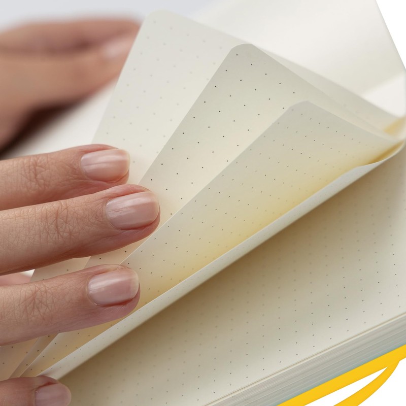 Bullet Journal A5 Dotted Notebook with Faux Leather Hardback Cover