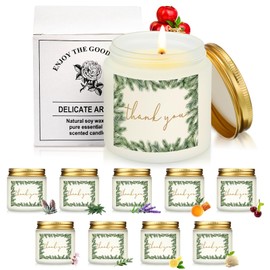 Coume 10 Set Thank You Gifts Candles Employee Appreciation Candles 3.5 oz Christmas Scented Candles Bulk Inspirational Soy Wax Jar Candle Thank You Gifts for Team Coworkers Employee Teacher Volunteers
