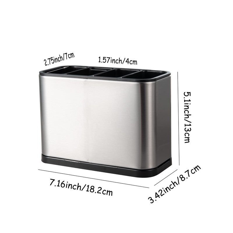 IMEEA Chopstick Stand, Cutlery Holder, Cutlery Holder, Square Shape, Stainless