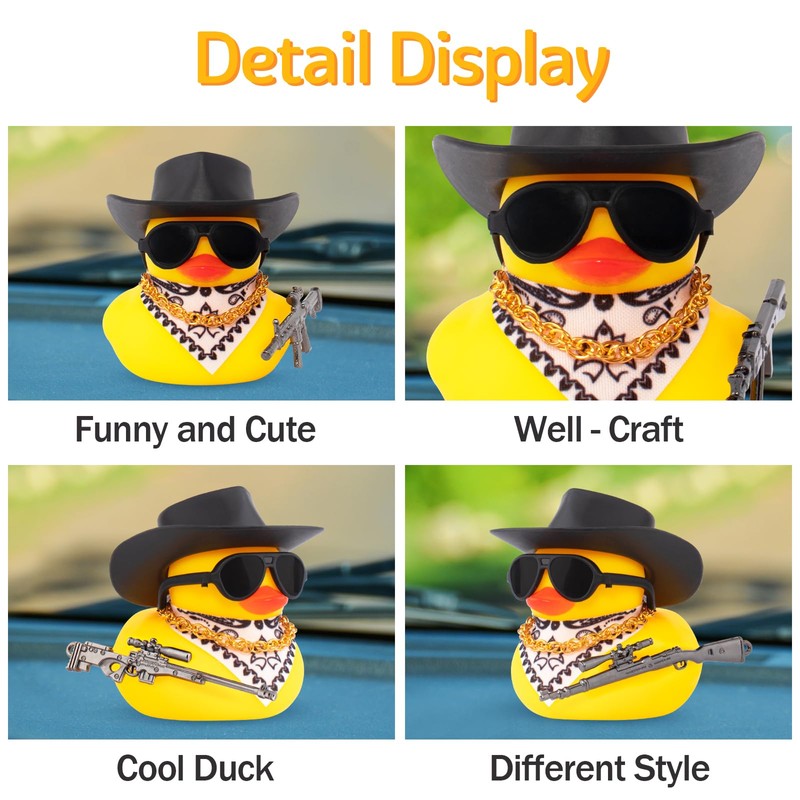 wonuu Car Rubber Duck Ornament Cool Car Accessories Duck Car