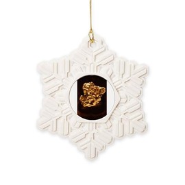 CafePress Gold Nugget Snowflake Ornament, 3.5"x3.5"