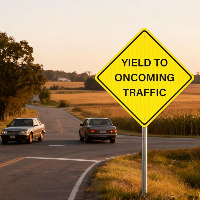 Anobell Yield to Oncoming Traffic Sign 24" × 24" Reflective