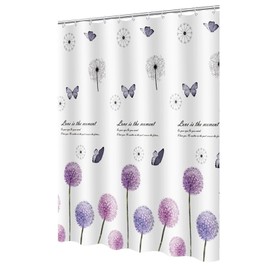 FuninCrea Shower Curtains Mould Proof Resistant with 12 Shower Curtain Rings Hooks, 180x180cm Bathroom Curtains Shower Quick-Drying Waterproof Shower Curtain for Bathrooms Curtains (180x180, Style 3)