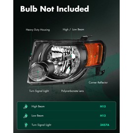 SCITOO Headlight Assembly Fit for ford for Escape 2008-2012 Pair Headlamps OE:8L8Z13008B