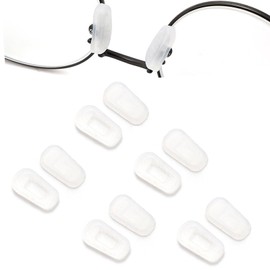 Eyeglass Nose Pads Covers Slip-on Silicone Glasses Nose Pad Anti Slip Soft Nose Pads for Eyeglasses Repair Kit(5 Pairs), Clear/S