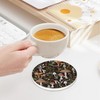 Mushroom Weeds Drink Coasters with Holder,Ceramic Coasters for Tables, Cork