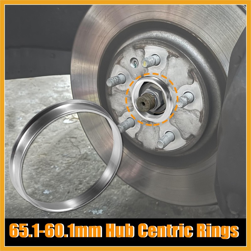 Partuto 4pcs OD 65.1mm to ID 60.1mm Aluminum Alloy Car