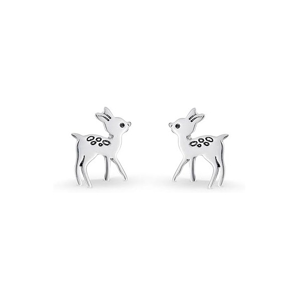 Boma Jewelry Sterling Silver Deer Fawn Stud Earrings