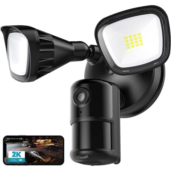 Homesafe ieGeek Floodlight Camera Outdoor, 2K Wired Home Smart Security