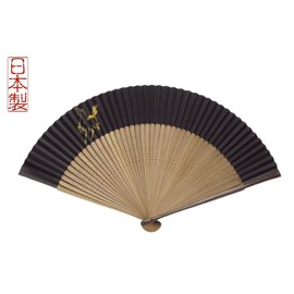 Kyoto Fan, Horse, Men's Folding Fan, Made in Japan, Kyoto Men's Paper Fan, Double-Sided Stick, Artisan, Handmade, Japanese Pattern, Black