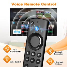 Fire Stick Voice Remote Control Replacement,Fit For AMZ-Fi-re TVs (Lite & Gen 2 & Gen 3 & 4K), Applicable to Stick TVs Cube Gen 2 & Gen 3,Suitable for Smart TV 4K &Lite,With four Shortcut Keys