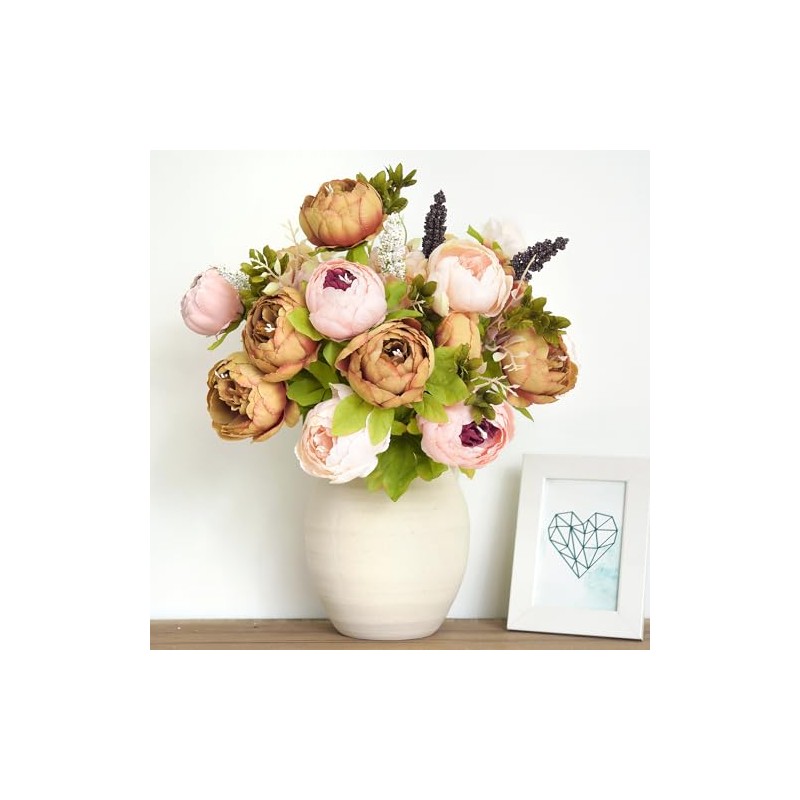 FiveSeasonStuff - Flores Artificiales Peonías de Seda y hortensias para