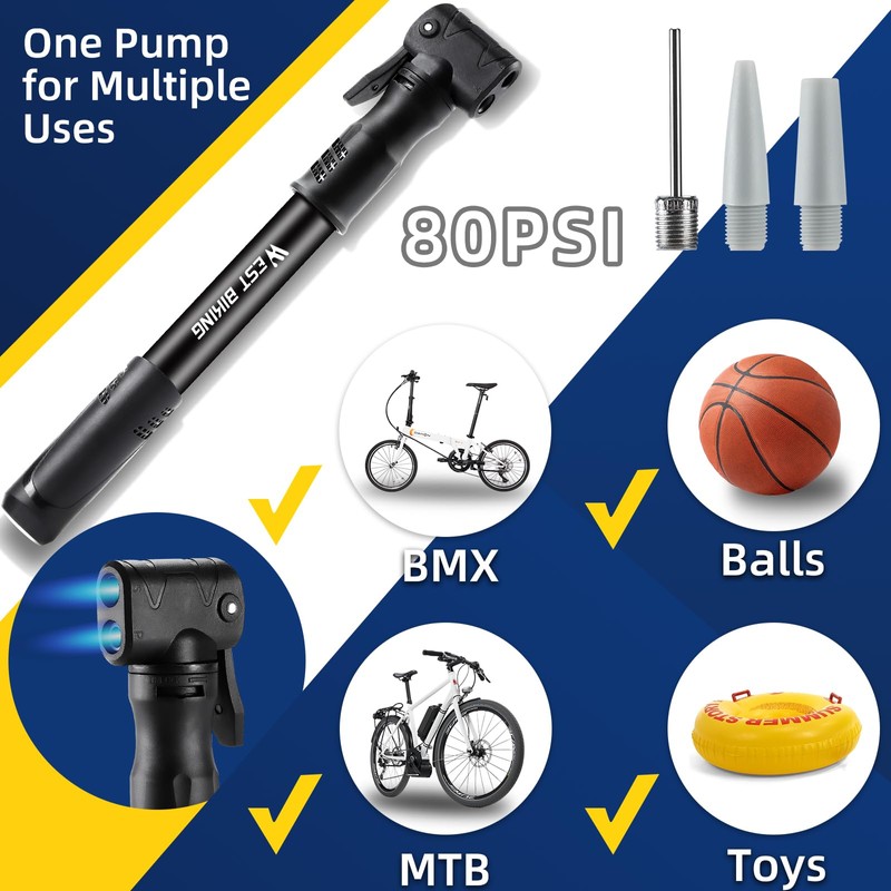 West Biking Bike Pump - Quick and Efficient Bicycle Pump