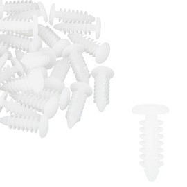 40pcs 6mm Hole Dia Plastic Bolt Rivets Fastener Fender Bumper Retainer Clips White for Car