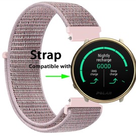 GIOPUEY Nylon Armband Kompatibel mit Polar Ignite, 20mm Ersatz Sport Loop Uhrenarmband, Geflochtenes Armband, Damen Herren - Pink