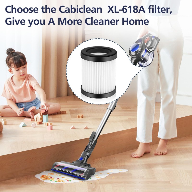 XL-618A Fliter Compatible with Moosoo XL-618A and M8-PRO Cordless Vacuum,
