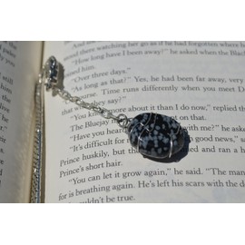 Snowflake Obsidian Stone Bookmark