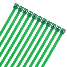 M METERXITY 200er-Pack Grüne Kabelbinder, 8 Zoll Selbstverriegelnde Nylon Kabelbinder für den Innen-und Außenbereich/Pflanzen/Dekoration/Kabelmanagement, 40 lbs Plastikbinder [3,6 mm, Grün]