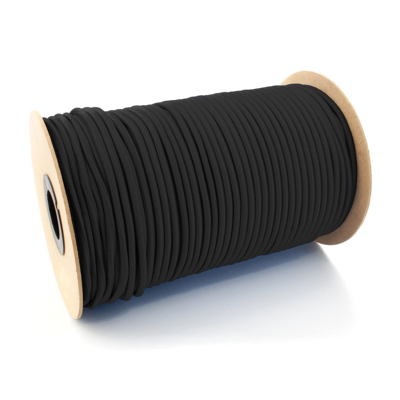 10 m / 32 ft of 6 mm Black Elastic