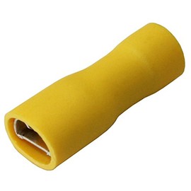 All Trade Direct 20 x Yellow 6.3mm Female Fully Insulated Spade Connector Push On Crimp Terminal