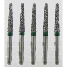 Osung 173TF-13C Dental Diamond Burs, Taper Flat End Shape, Coarse Grit Multi-Use, (Pack of 5)