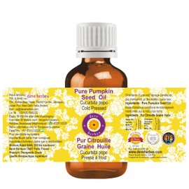 dve herbes Deve Herbes Pure Pumpkin Seed Oil (Cucurbita Pepo) Cold Pressed (Pack of Two) 100ml X 2 (6.76 oz)