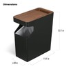 Home Zone Living 2-Pack 2-Gallon Small Trash Can, Slim Rectangular