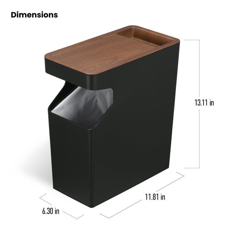 Home Zone Living 2-Pack 2-Gallon Small Trash Can, Slim Rectangular