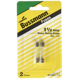 Bussmann BP/MDL-1-1/2 MDL Series Glass Tube Fuse (250 Volts, 1/4˝ x 1-1/4˝ Time-Delay)