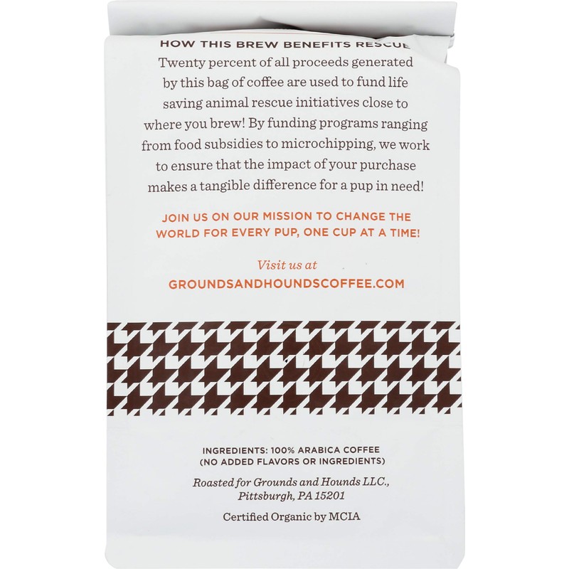 Grounds & Hounds, Coffee Gandh Morning Walkwhole Bean Organic, 12