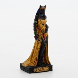 Veronese Design 3 1/2" Tall Egyptian Gods Miniature Collectible Resin Figurine (Bastet, Multicolor)