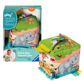 Ravensburger Play+ Roll & Play Sound Cube Wild Animals - Baby Toys 6 Months Up - Sensory Gifts for Boys & Girls