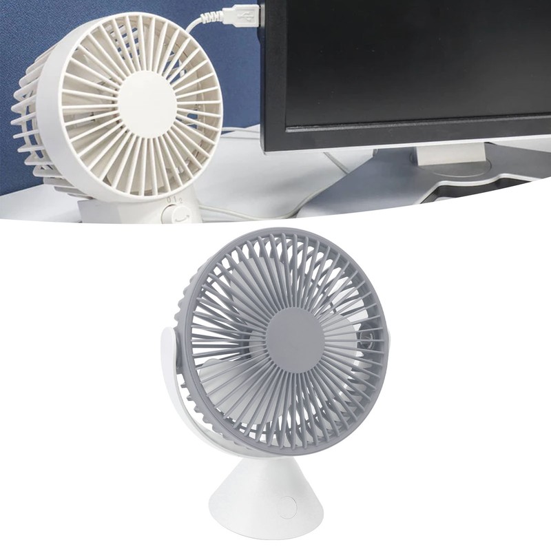 Mini Desk Fan with Hook USB Rechargeable 3 Speeds Wind