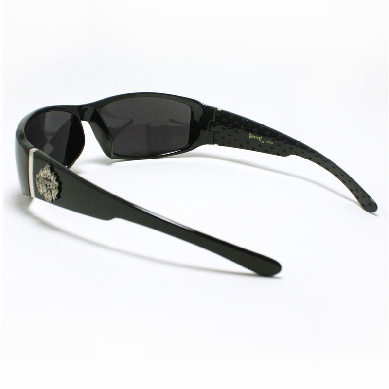 Mens Choppers Sunglasses Biker Motorcycle Logos Flame All Black