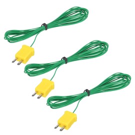 sourcing map 3pcs K Type Thermocouple Mini Connector Temperature Sensor Probes PTFE 10ft -50 to 260°C(-58 to 500°F), Green