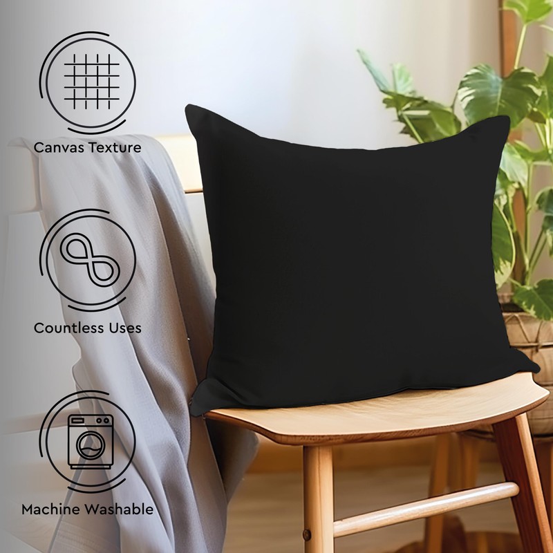 Encasa Cotton Throw Pillow Covers Set of 2 I 24x24