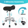 YEEZEE Saddle Stool Ergonomic- Comfortable Rolling Saddle Stool with Wide