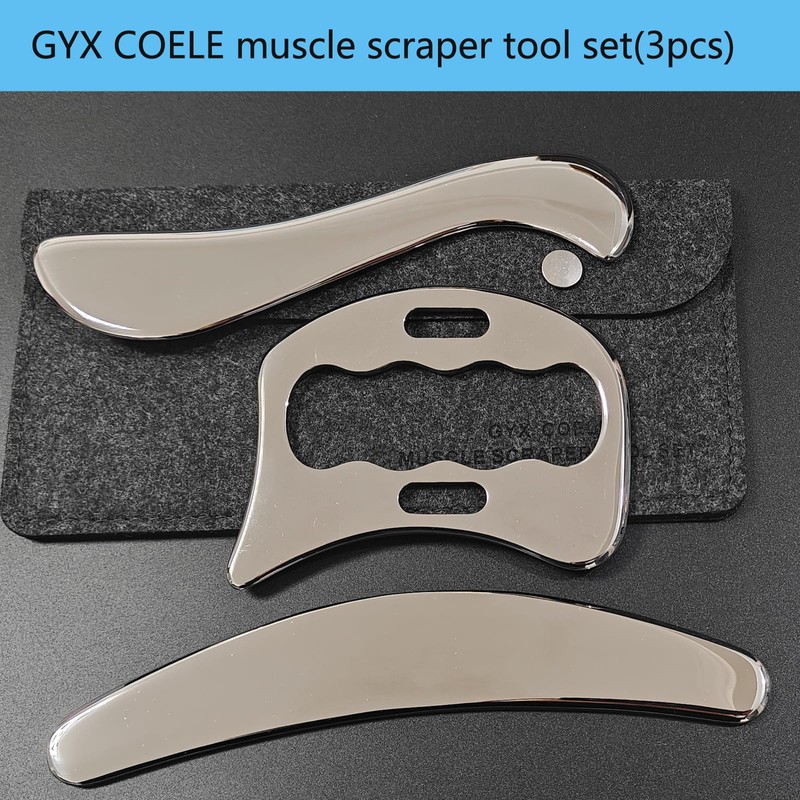 GYX COELE 3 in 1 Muscle Scraper Stainless Steel IASTM