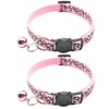 Reflective 2 Pack Breakaway Cat Collars with Bell Leopard Pattern