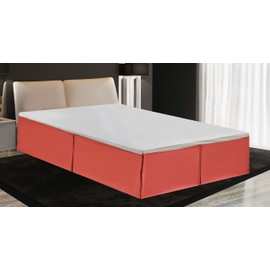 MK Home MK Collection Falda de Cama Plisada Sólida DE 35,5 cm, Color Turquesa, Coral, Doble