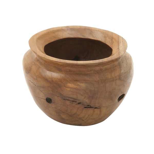 Deco 79 Teak Wood Handmade Live Edge Free Form Decorative Bowl, 9" x 9" x 6", Brown